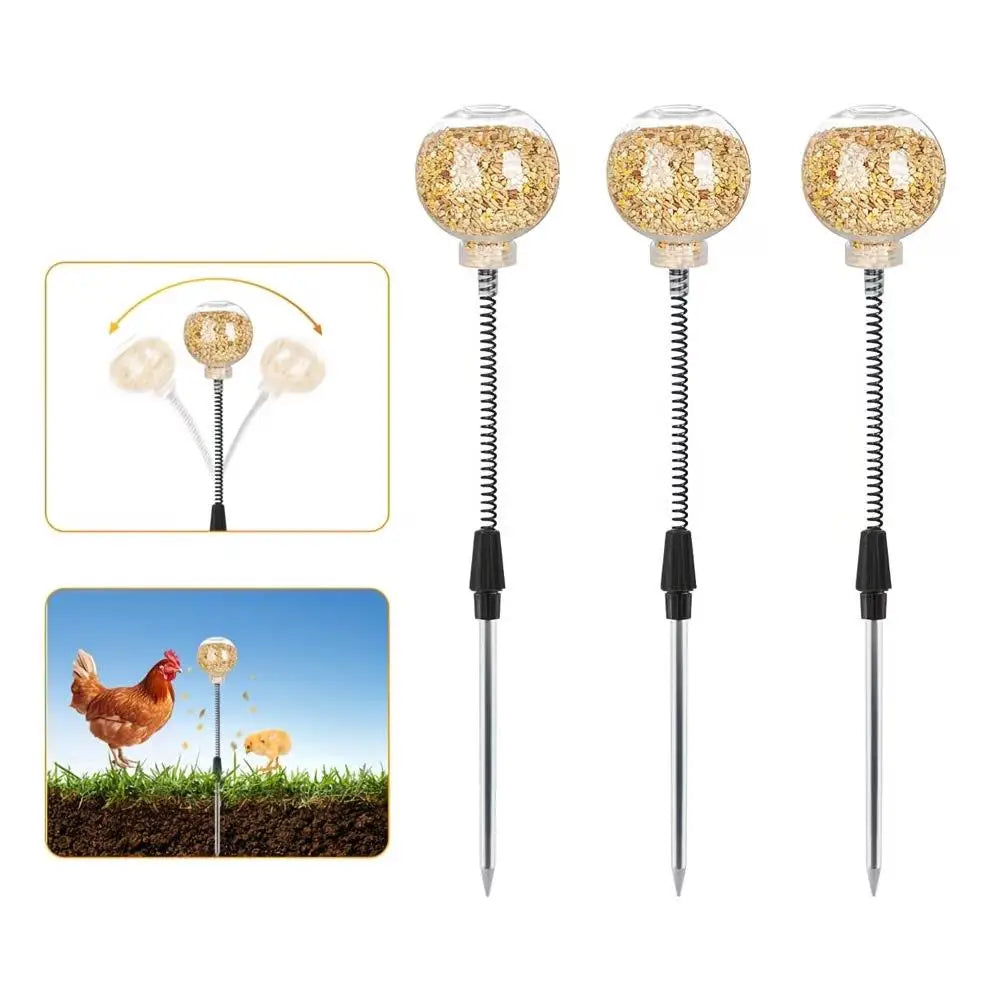2-Pack Spring-Controlled Automatic Poultry Feeders – Reduce Waste Poultry Feeder QXL