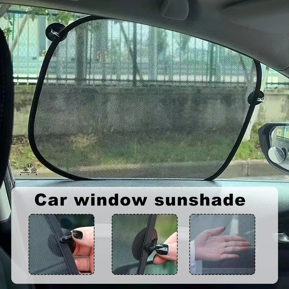 2-Pack Foldable Mesh Car Window Sun Shade with Suction Cups Car Window Sun Shade QXL