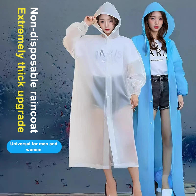 Reusable EVA Rain Poncho | Unisex Waterproof Raincoat Rain Poncho QXL
