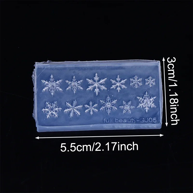3D Snowflake Silicone Nail Art Mold | Christmas DIY Stamping Nail Art Mold QXL