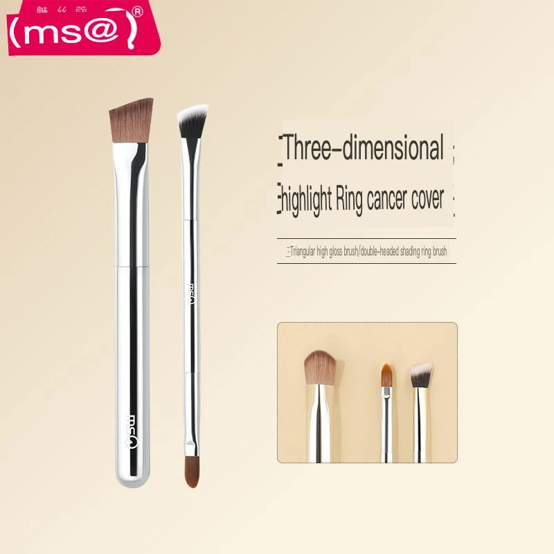 Double-Ended Concealer & Highlight Brush | Flat Triangle Tip Concealer Makeup Brush QXL