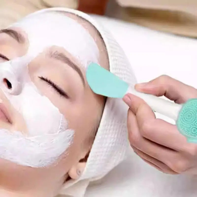 2-in-1 Silicone Facial Cleansing Brush & Mask Spatula Facial Cleansing Brush QXL