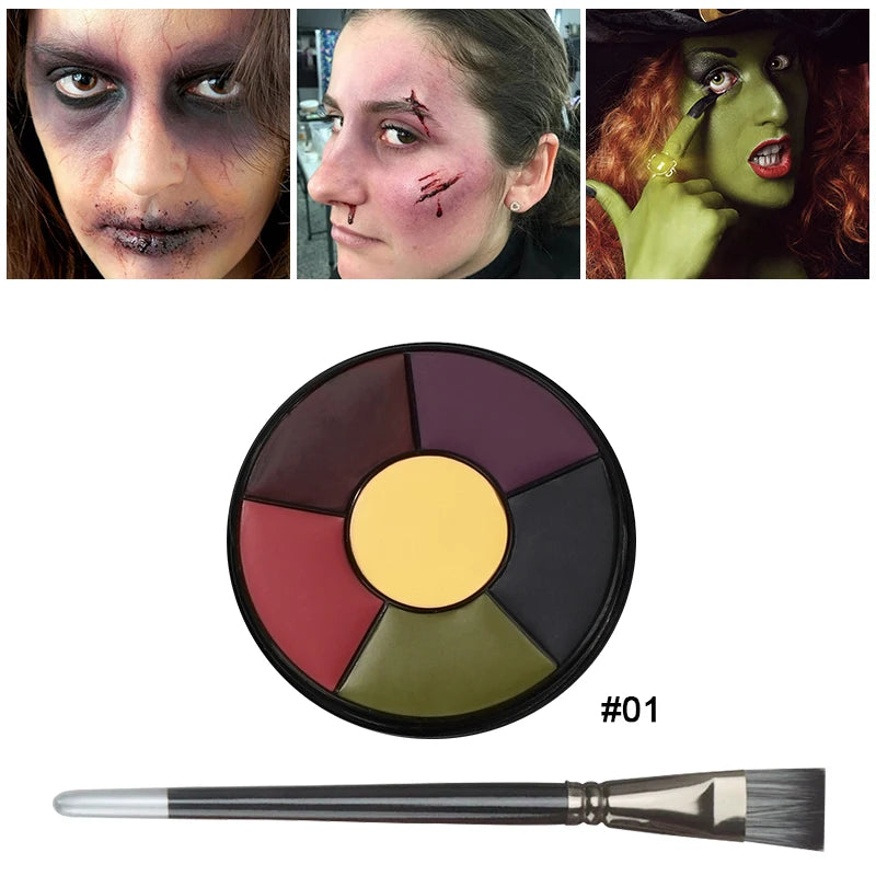 6-Color Face & Body Paint Palette | Safe Cosplay Makeup Face & Body Paint QXL 01-2pcs
