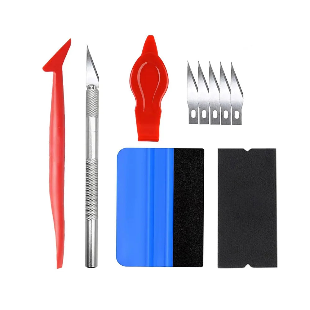 Car Window Tint & Vinyl Wrap Scraper Tool Kit | PPF Install Vinyl Wrap Tool Kit QXL Kit 10pcs