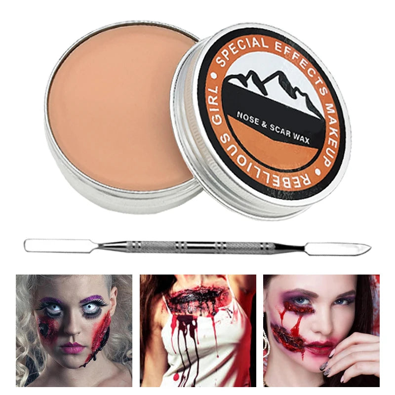 SFX Makeup Kit – Skin Wax, Spatula & Stipple Sponge Set SFX Makeup Kit QXL 60g-2pcs