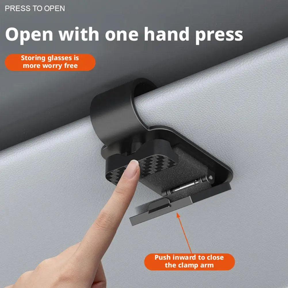 Car Sun Visor Glasses Holder Clip | Carbon Fiber Style Car Visor Glasses Clip QXL