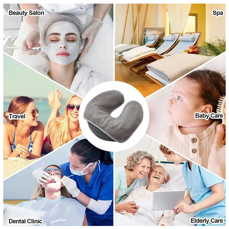 Coral Fleece U-Shaped Facial Pillow Cover | SPA Massage Facial Pillow Cover QXL