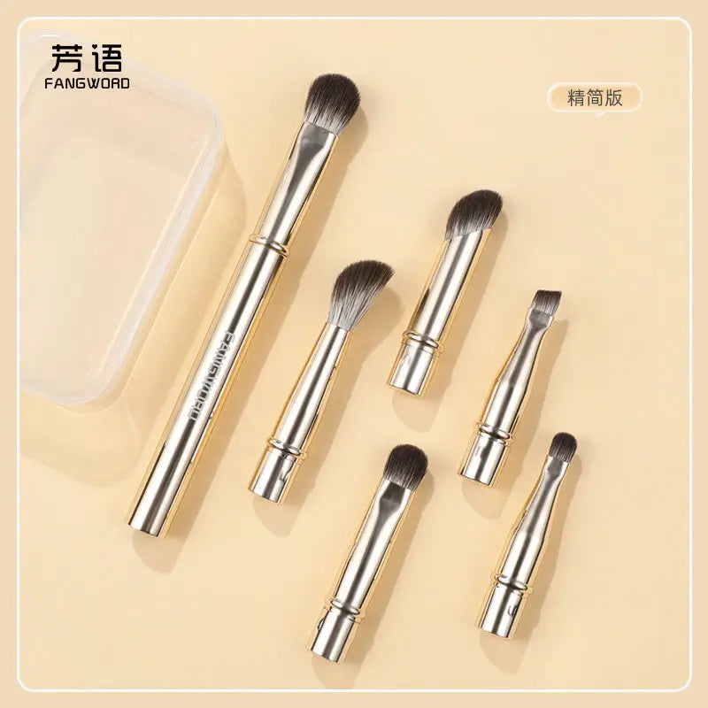 Light Gold Makeup Brush Set | Eye Shadow, Eyeliner & Contour Makeup Brush Set QXL