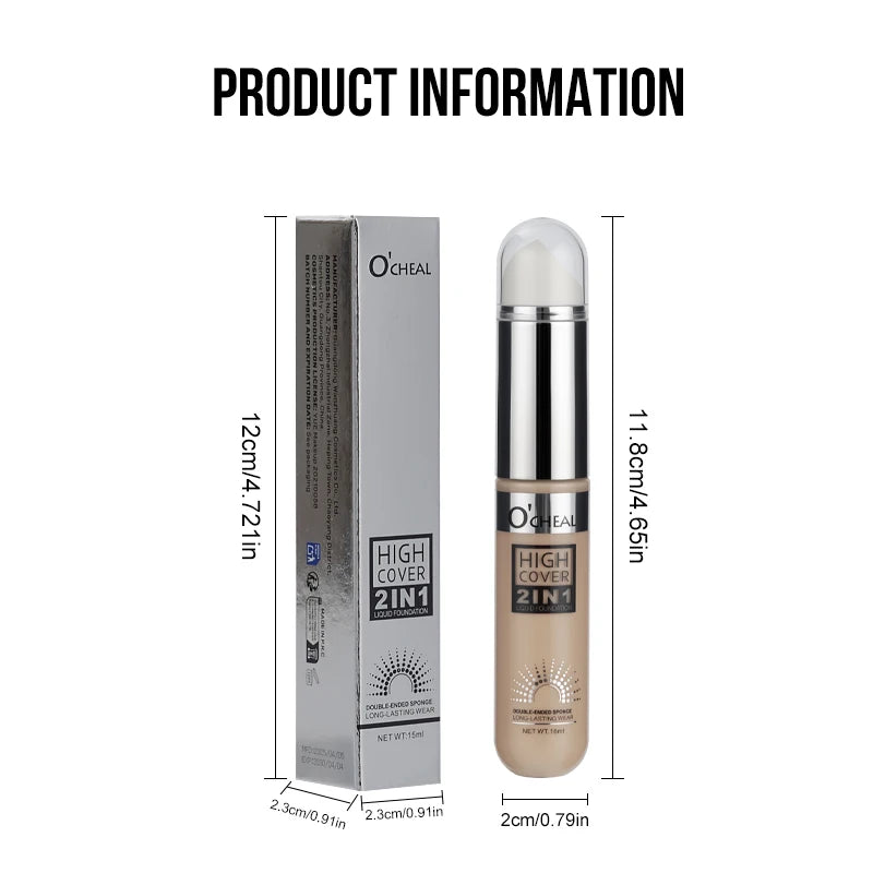 OCHEAL 2-in-1 Liquid Foundation & Concealer | High Coverage Liquid Foundation QXL