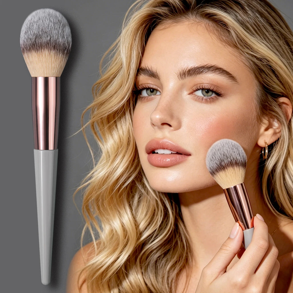 KOSSHOW Large Blush Brush – Tri-Color Gradient Bronzer Highlighter Blush Makeup Brush QXL
