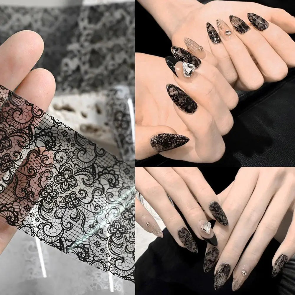 10-Roll Lace Nail Transfer Foils | Flower Pattern Sticker Set Nail Transfer Foils QXL