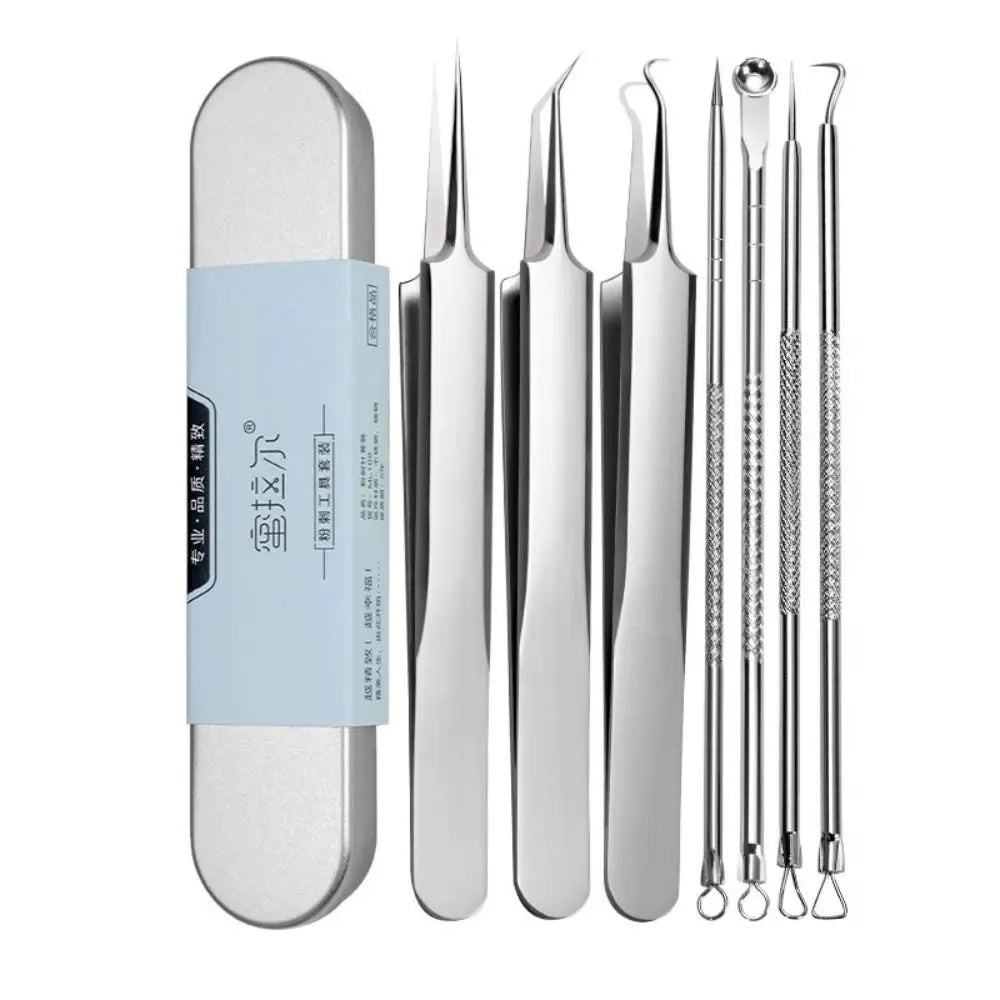 Stainless Steel Blackhead Extractor Tool Kit | Anti-Slip Blackhead Extractor Kit QXL