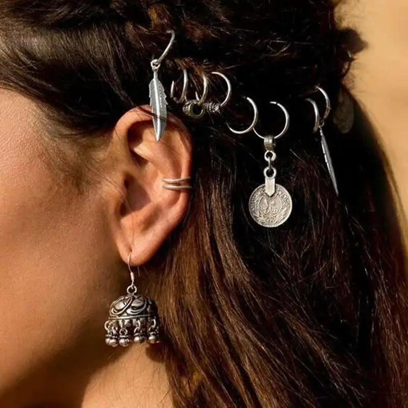 Metal Dreadlock Beads Star Moon Hair Braid Clips – 5 to 50 Pcs Hair Braid Beads QXL