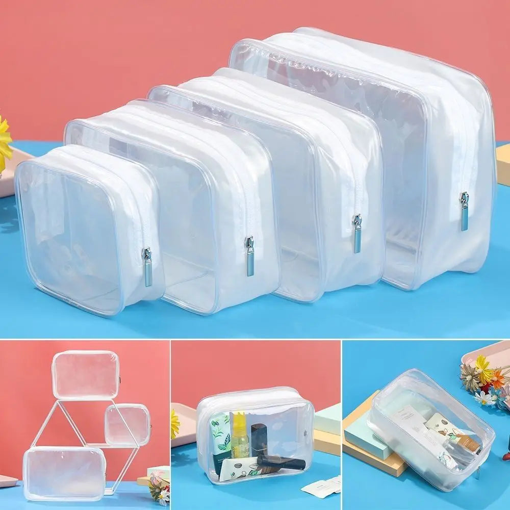 Clear PVC Travel Makeup Bag | Zipper Organizer Pouch Travel Makeup Bag QXL