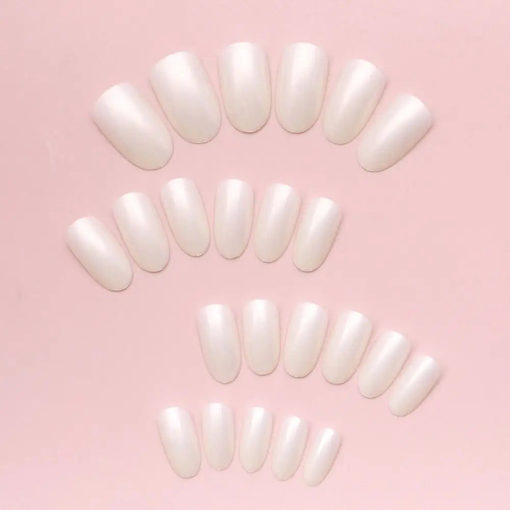Almond Long False Nails French White Edge Tips 24/30pc DIY False Nail Tips QXL