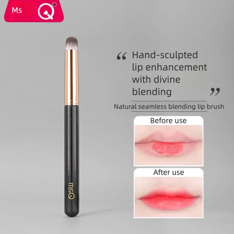 MSQ Round Head Lip Brush Pen | Portable Concealer Blending Lip Makeup Brush QXL
