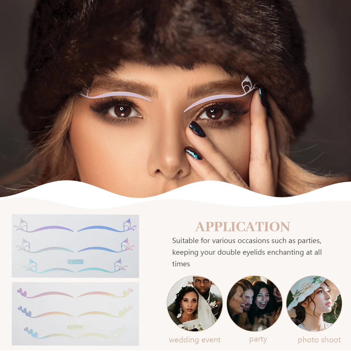 Silver Holographic Butterfly Star Eyelid Stickers – 4 Sheets Eyelid Stickers QXL