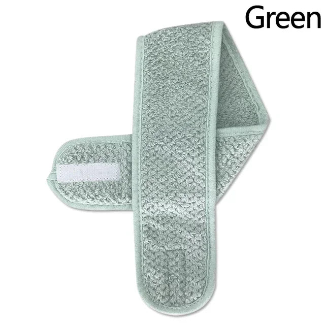 Women's Adjustable Wide Makeup Headband | Spa, Yoga & Bath Cosmetic Headband QXL M123 Green Size fits all