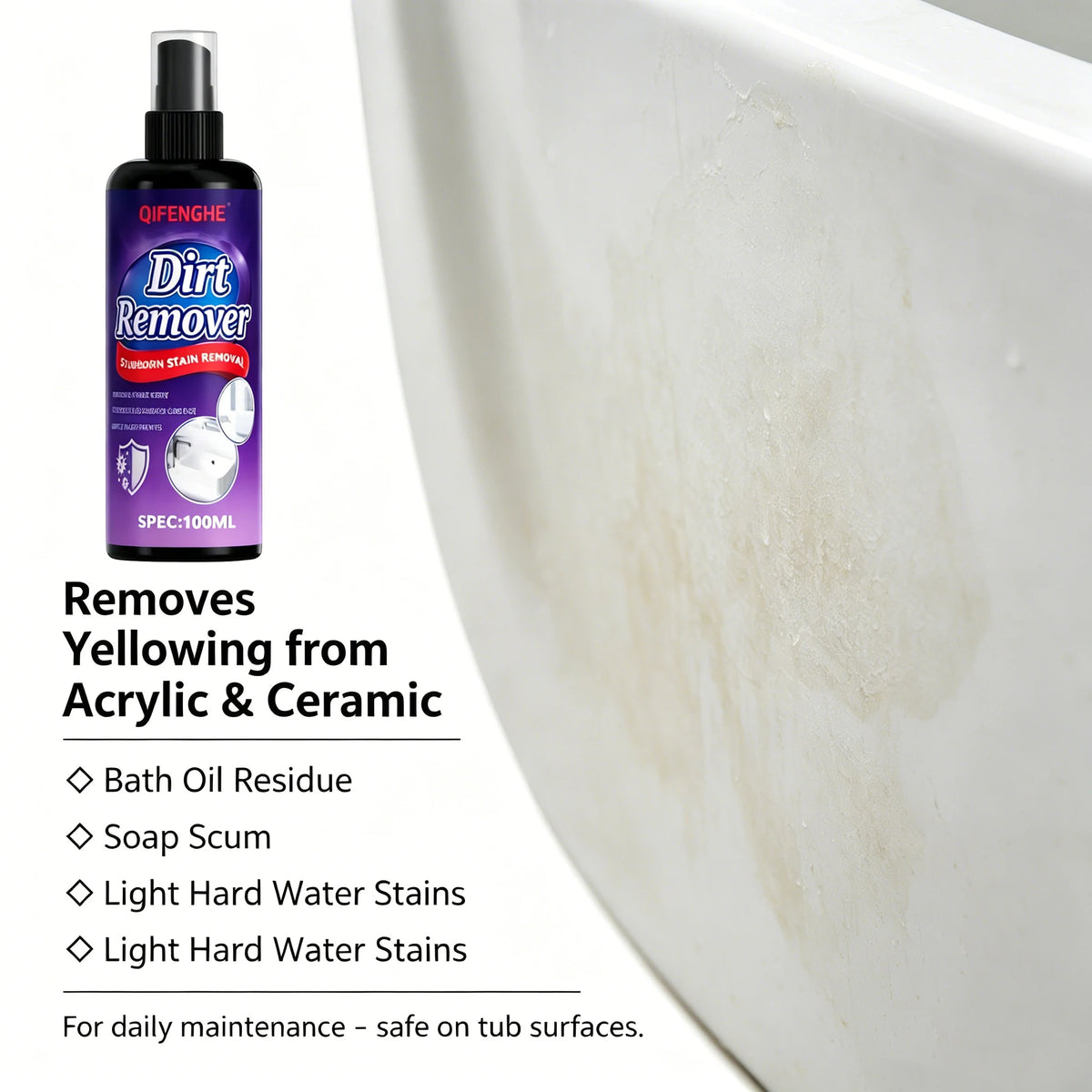 QIFENGHE Multi-Purpose Hard Surface Stain Remover Cleaner Surface Stain Cleaner QXL