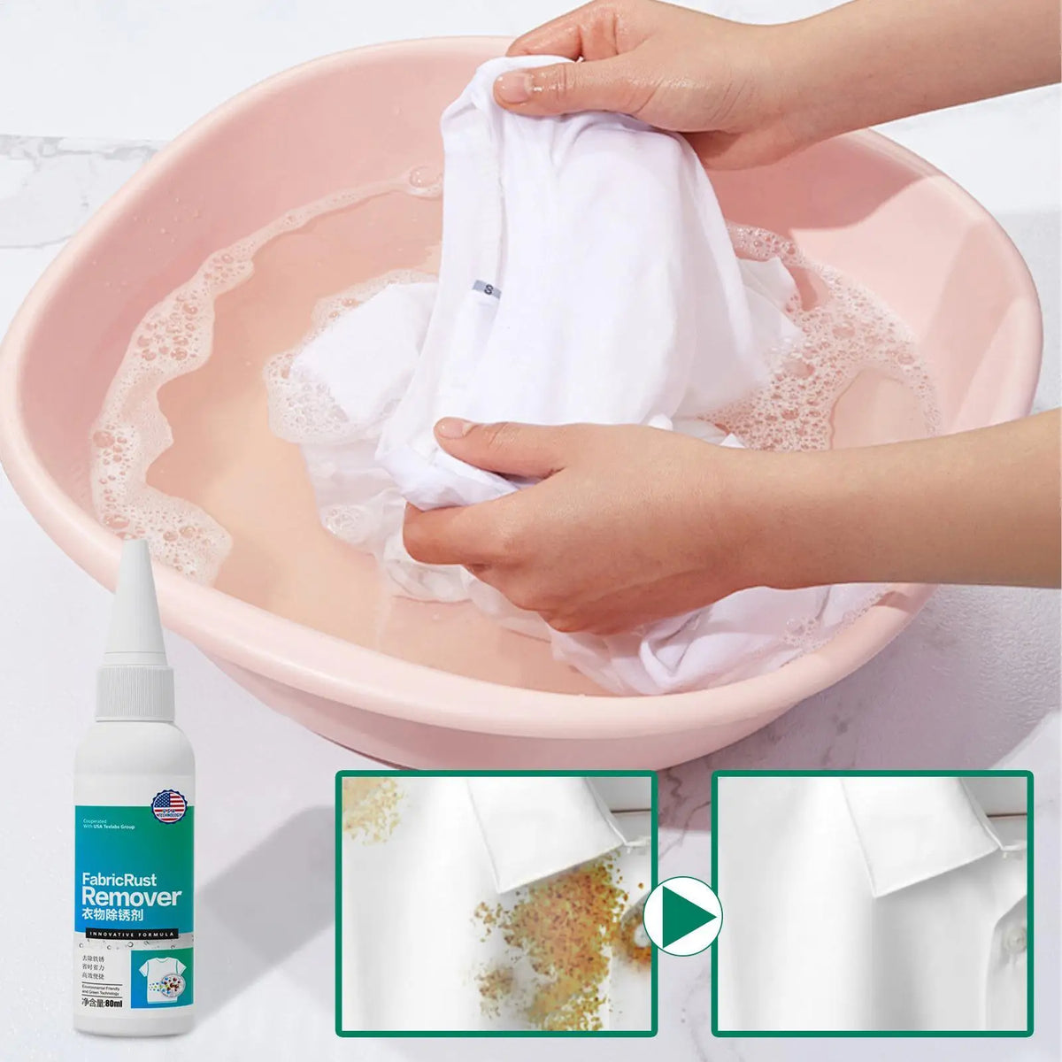 Fabric Rust Stain Remover for Clothes, Carpet & Upholstery Fabric Stain Remover QXL