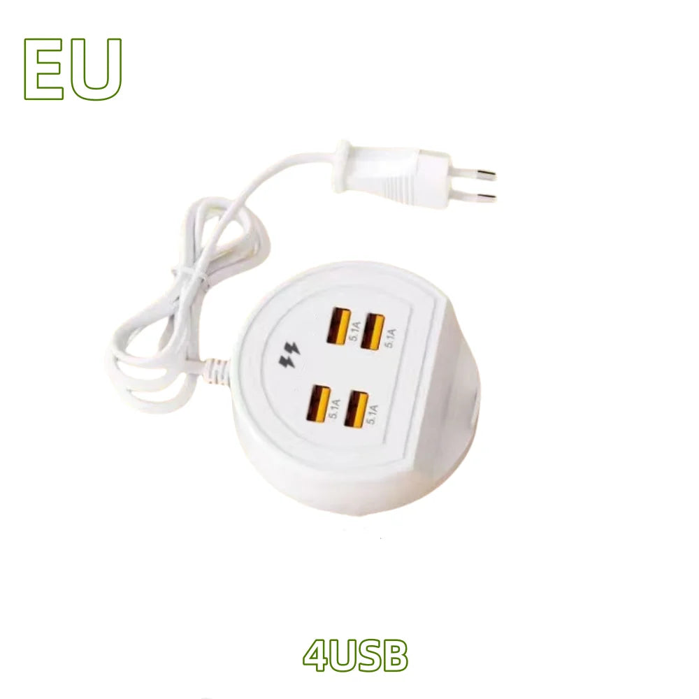 4-Port USB-C PD Wall Charger Hub with Phone Stand | EU US UK USB Wall Charger QXL EU Plug 4USB
