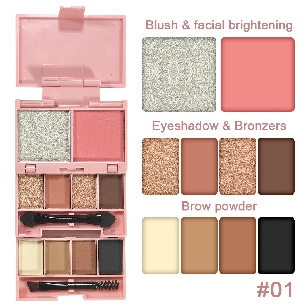 6-Color Folding Makeup Palette | Blush Highlighter Eyeshadow Makeup Palette QXL 1