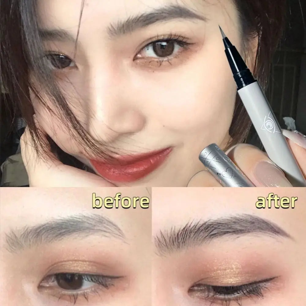 2-Pack Waterproof Liquid Eyebrow Pencil & Fine Liner Brush Pen Liquid Eyebrow Pencil QXL