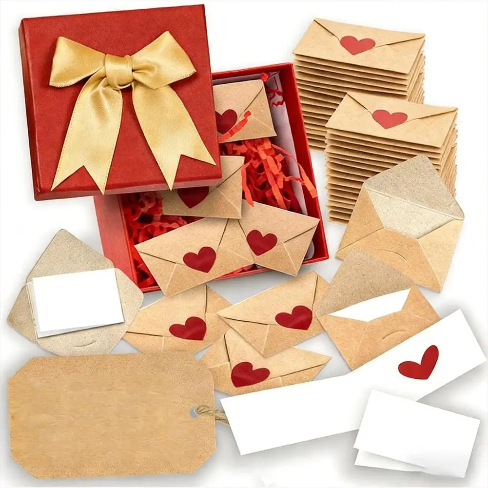 DIY Love Notes Box – 30/60 Blank Mini Cards & Envelopes DIY Note Card Set QXL