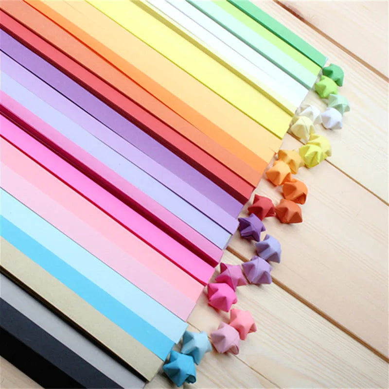 80-Pc Lucky Star Origami Paper Strips | Quilling Craft Kit Origami Craft Kit QXL