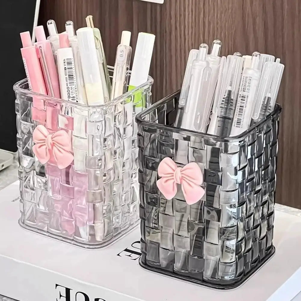 Transparent Bowknot Makeup Brush & Cosmetic Organizer Cosmetic Organizer QXL