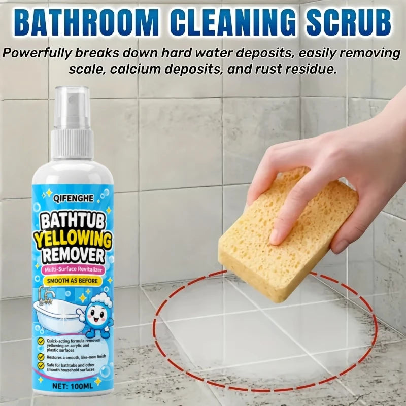 Bathtub Yellowing Remover Spray | Fast-Acting Stain Cleaner Bathroom Stain Remover QXL