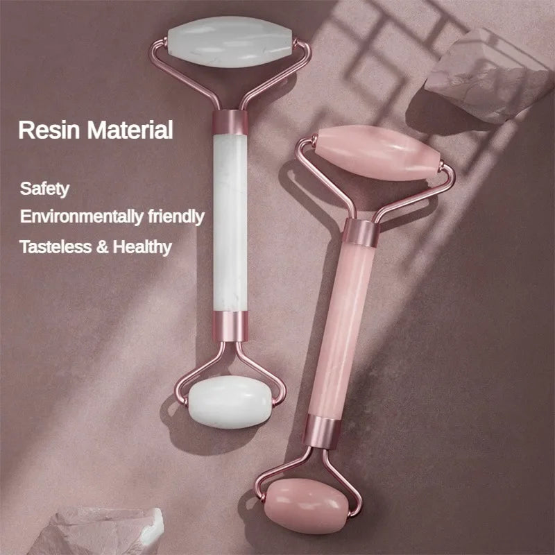 2-Pc Resin Gua Sha Board & Face Massage Roller Set Gua Sha Roller Set QXL