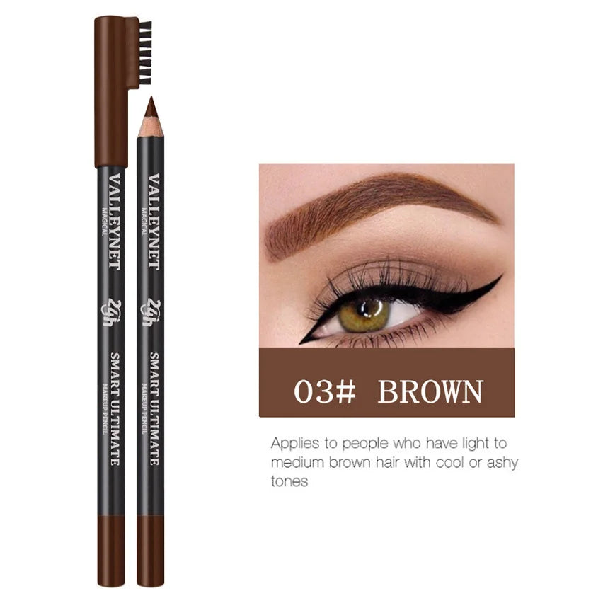 Ultra-Fine Wooden Eyebrow Pencil with Brush | Waterproof Matte Eyebrow Pencil QXL V003