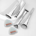 MAANGE 6-Pc Foundation Brush & Air Cushion Puff Set | Travel Makeup Brush Set QXL Silvery