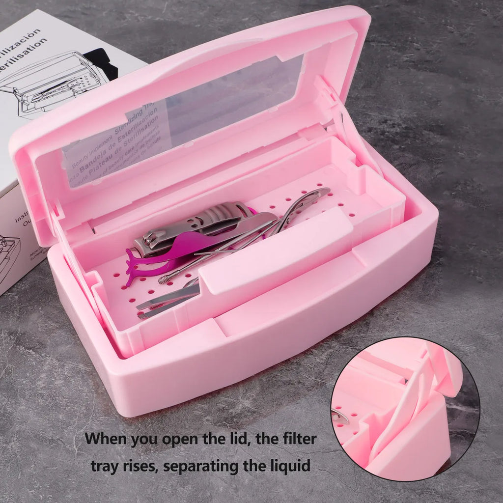 Nail Tool Sterilization Box | Alcohol Soaking & Cleaning Case Nail Tool Sterilization Box QXL