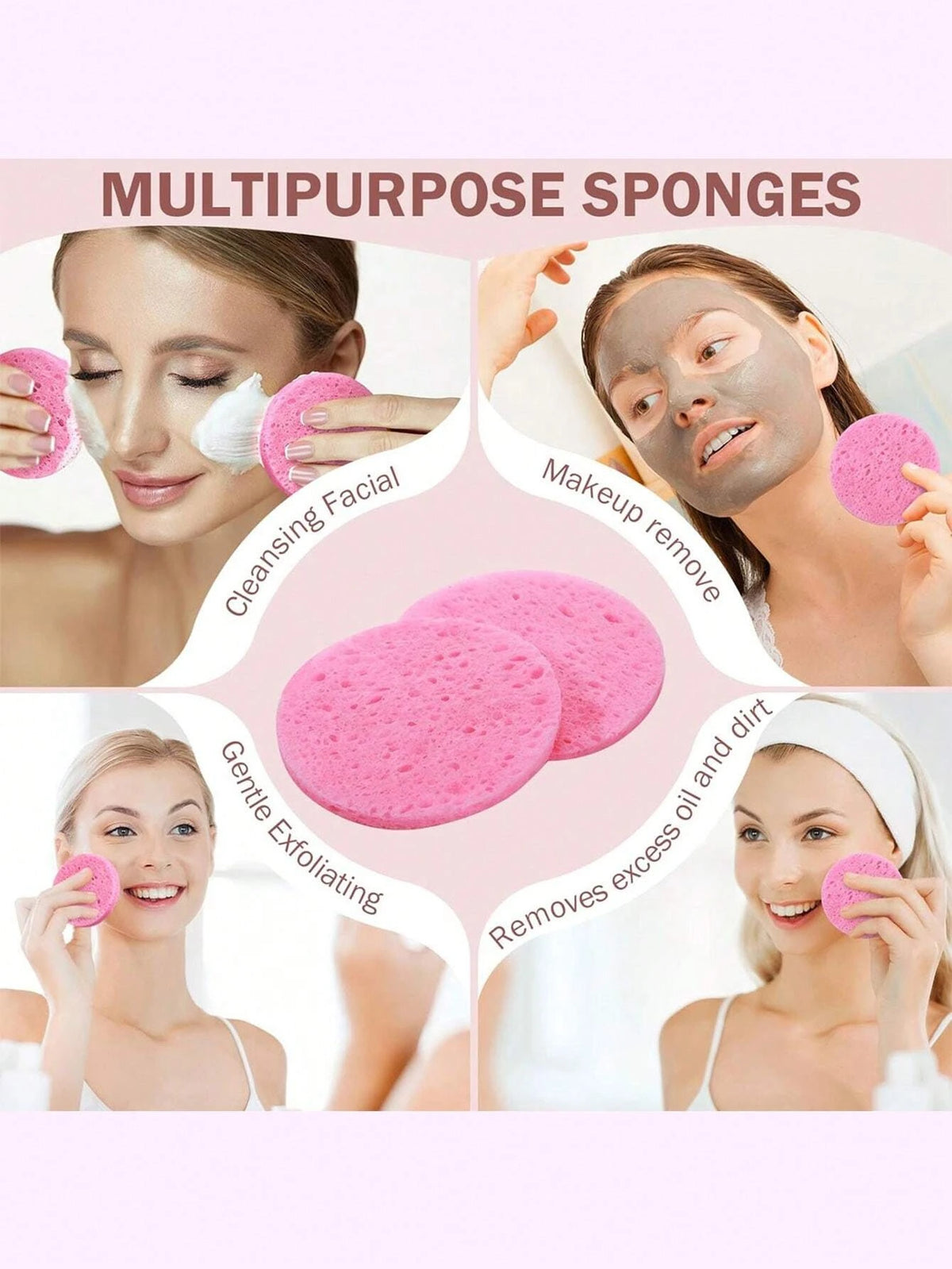 Reusable Compressed Wood Pulp Face Wash Pads – 10/20 Pack Facial Cleansing Pads QXL