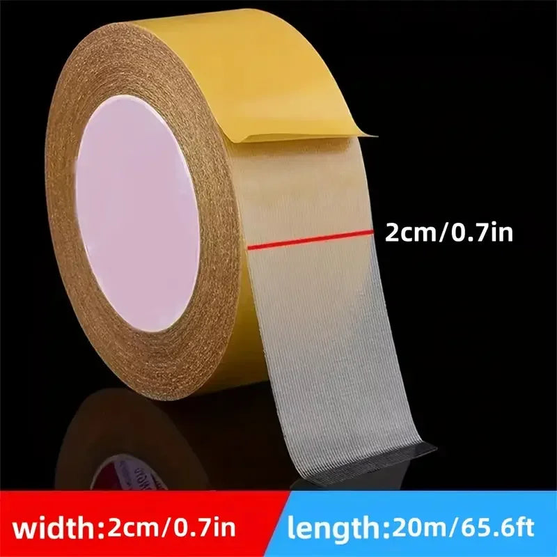 Heavy Duty Double-Sided Tape 1.18"×66 ft | Fiberglass Mesh Double-Sided Tape QXL 1pc 20M Other|20mm