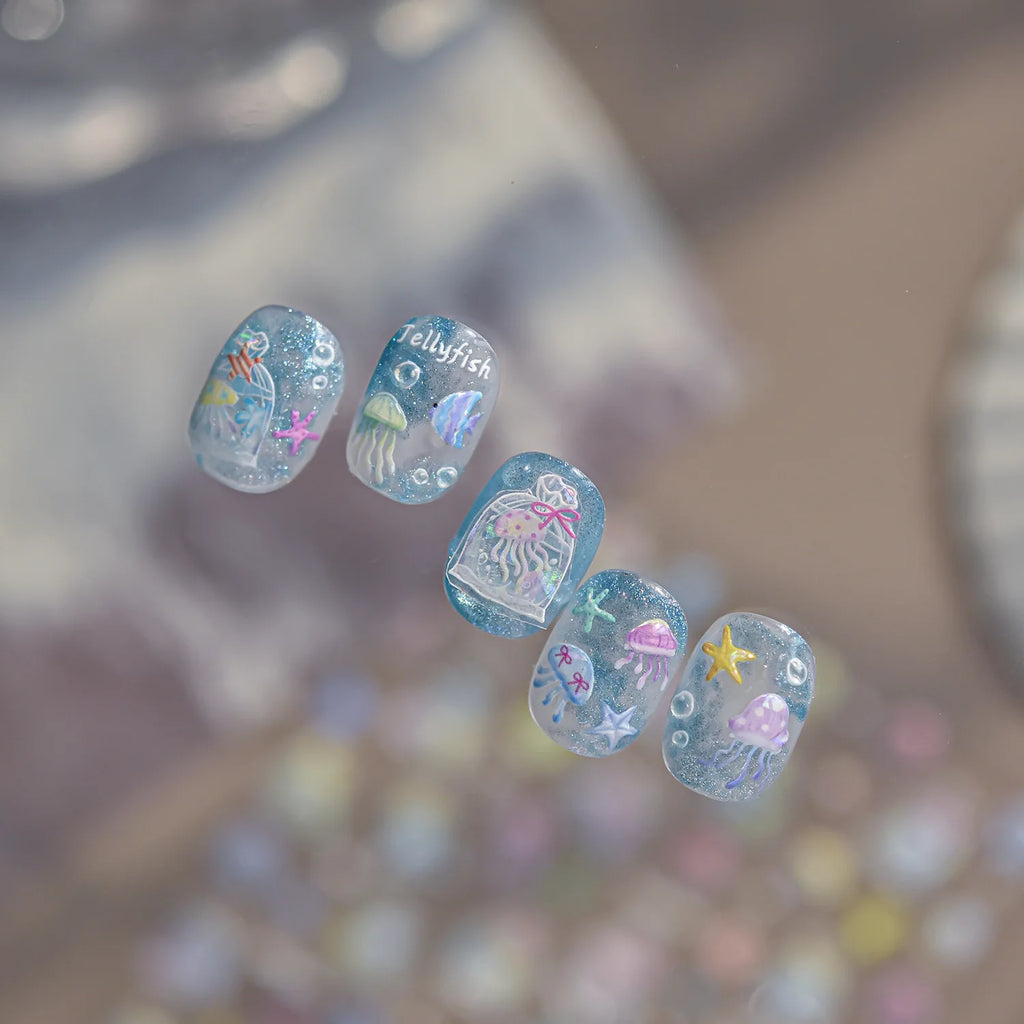 5D Ocean Nail Art Stickers | Mermaid Jellyfish Sea Decals Nail Art Stickers QXL