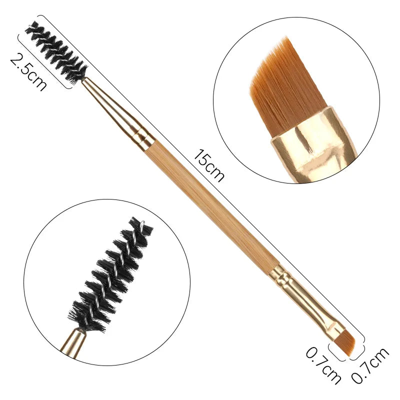 Double-Ended Eyebrow & Eyelash Brush | Angled Spoolie Eyebrow & Lash Brush QXL
