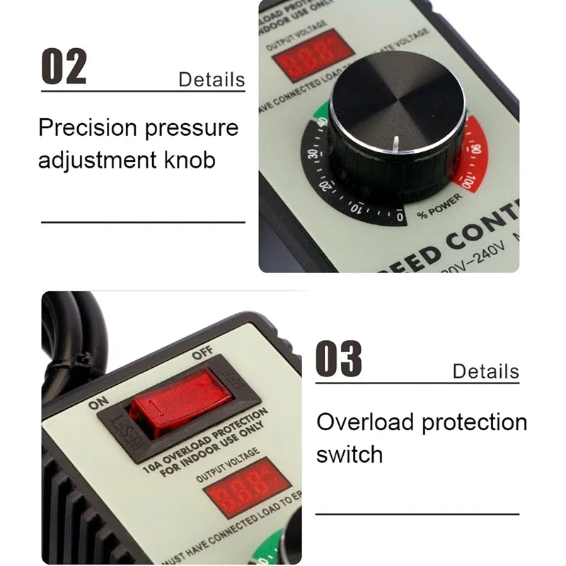 4000W Variable Voltage Speed Controller LED Display | 110V–220V Variable Speed Controller QXL