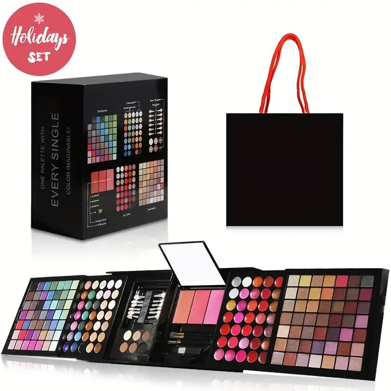 VERONNI 177-Color Makeup Set | Eyeshadow, Blush & Mirror Makeup Palette Set QXL