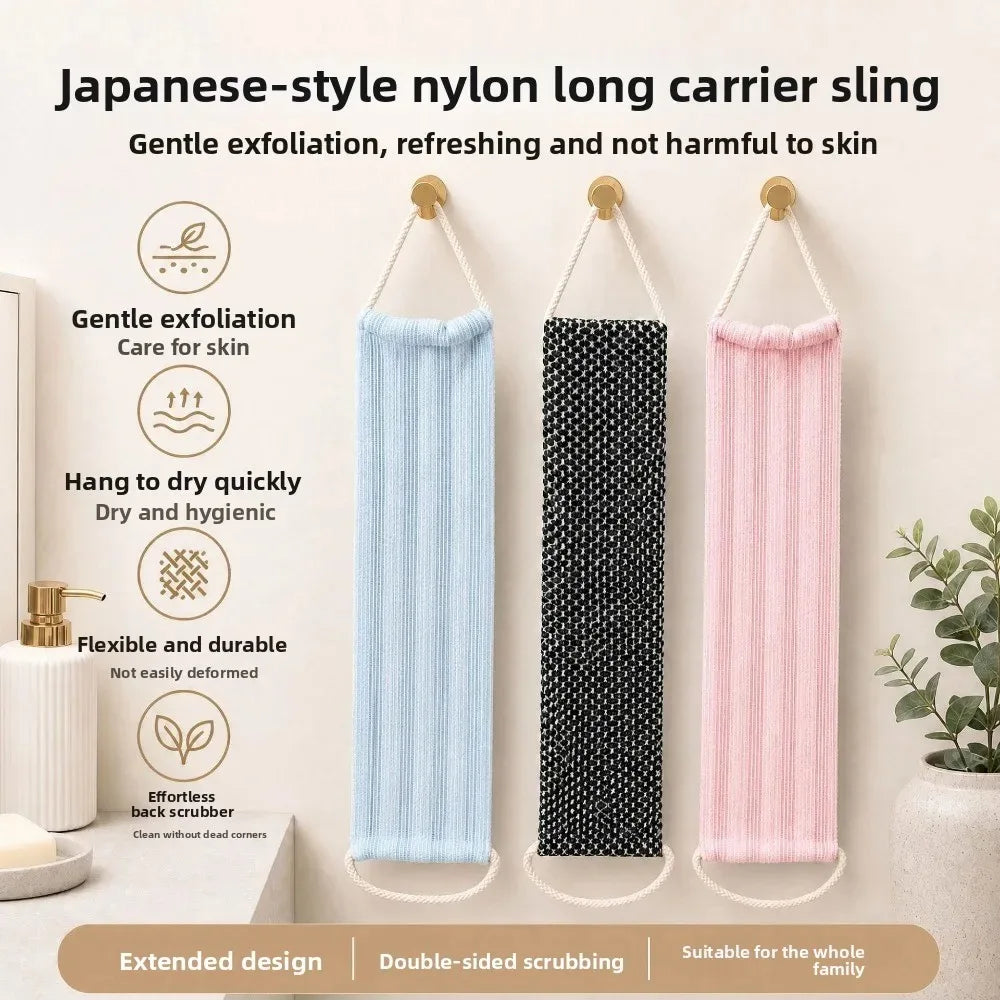 Double-Sided Exfoliating Back Scrubber Strap | Body Bath Towel Bath Scrubber Strap QXL