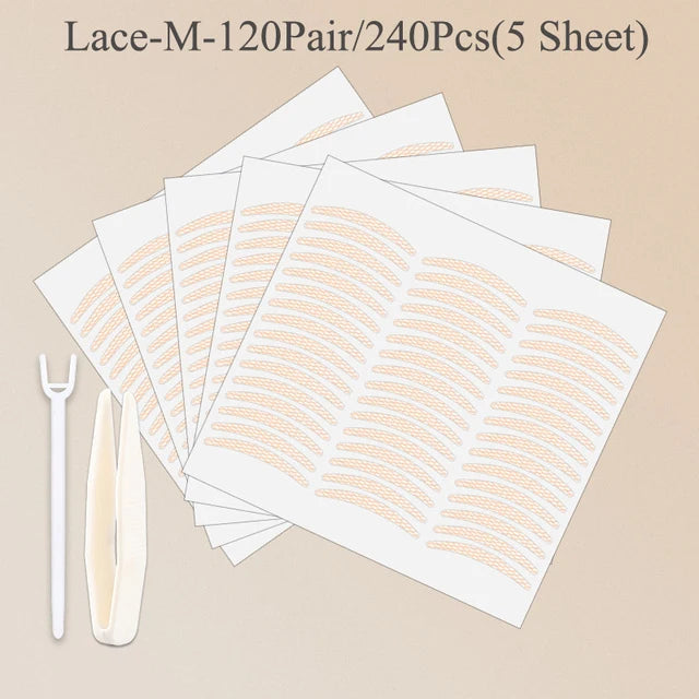240-Pc Lace Mesh Double Eyelid Tape | Invisible Shaping Stickers Eyelid Shaping Tape QXL No.4 Lace M 240PCS