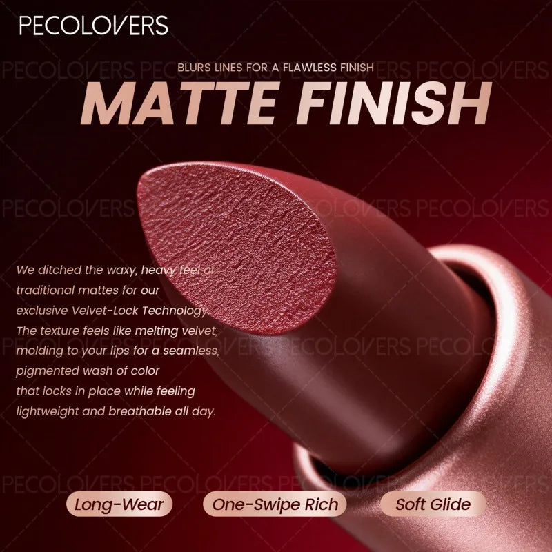 PECOLOVERS Red Lipstick | Waterproof & High Color Payoff Lipstick QXL