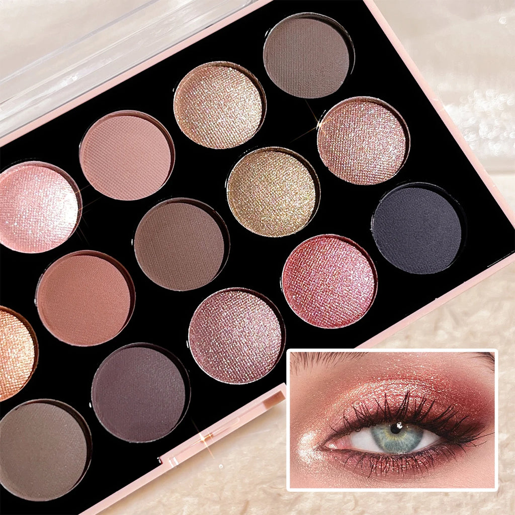 18-Color Eyeshadow Palette | Matte, Shimmer & Glitter Eyeshadow Palette QXL