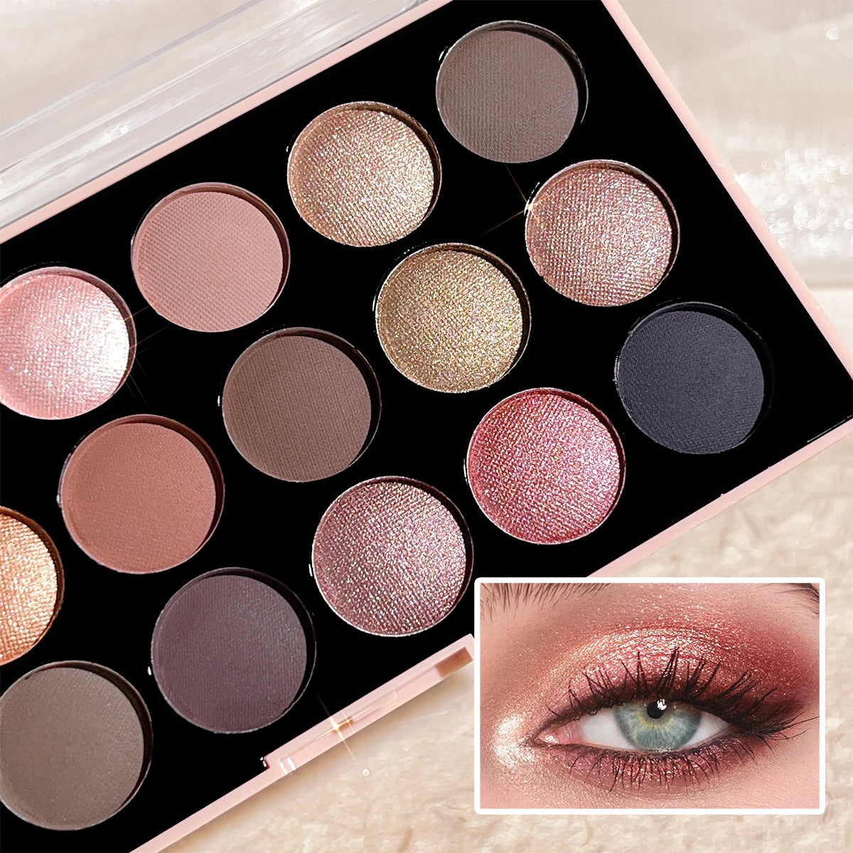 18-Color Eyeshadow Palette | Matte, Shimmer & Glitter Eyeshadow Palette QXL