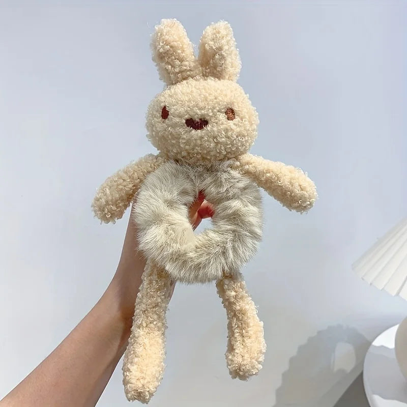 Soft Plush Rabbit Hair Tie | Cartoon Elastic Headband Elastic Hair Tie QXL