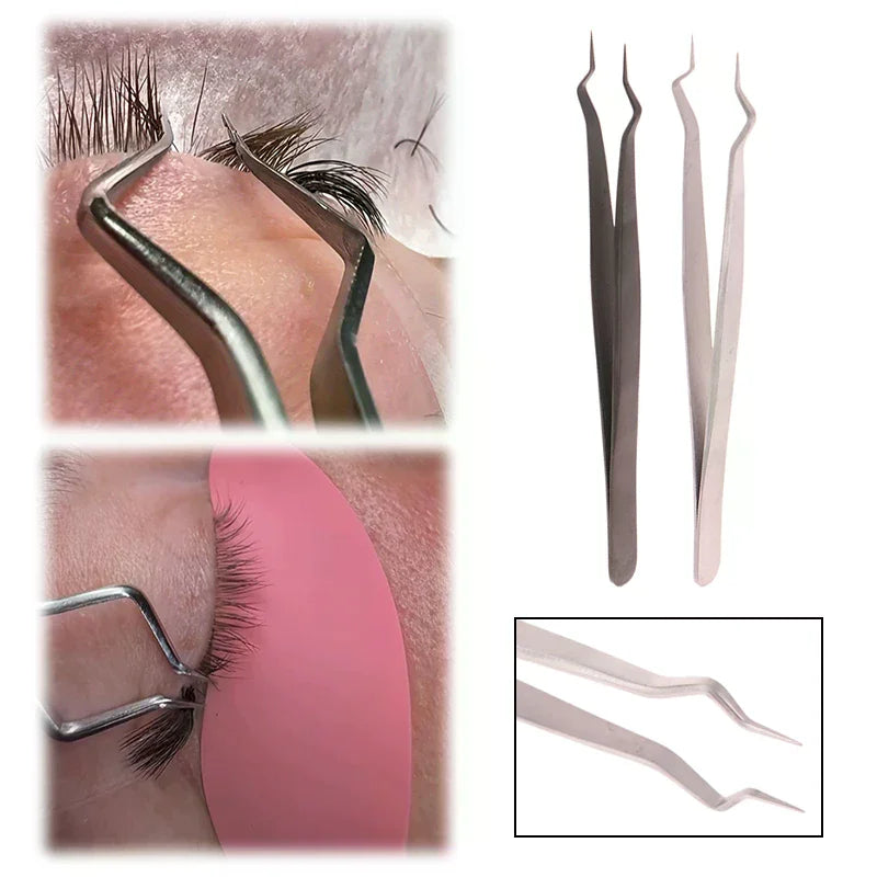 Precision Lash Extension Isolation Tweezers | Stainless Steel Lash Extension Tweezer QXL