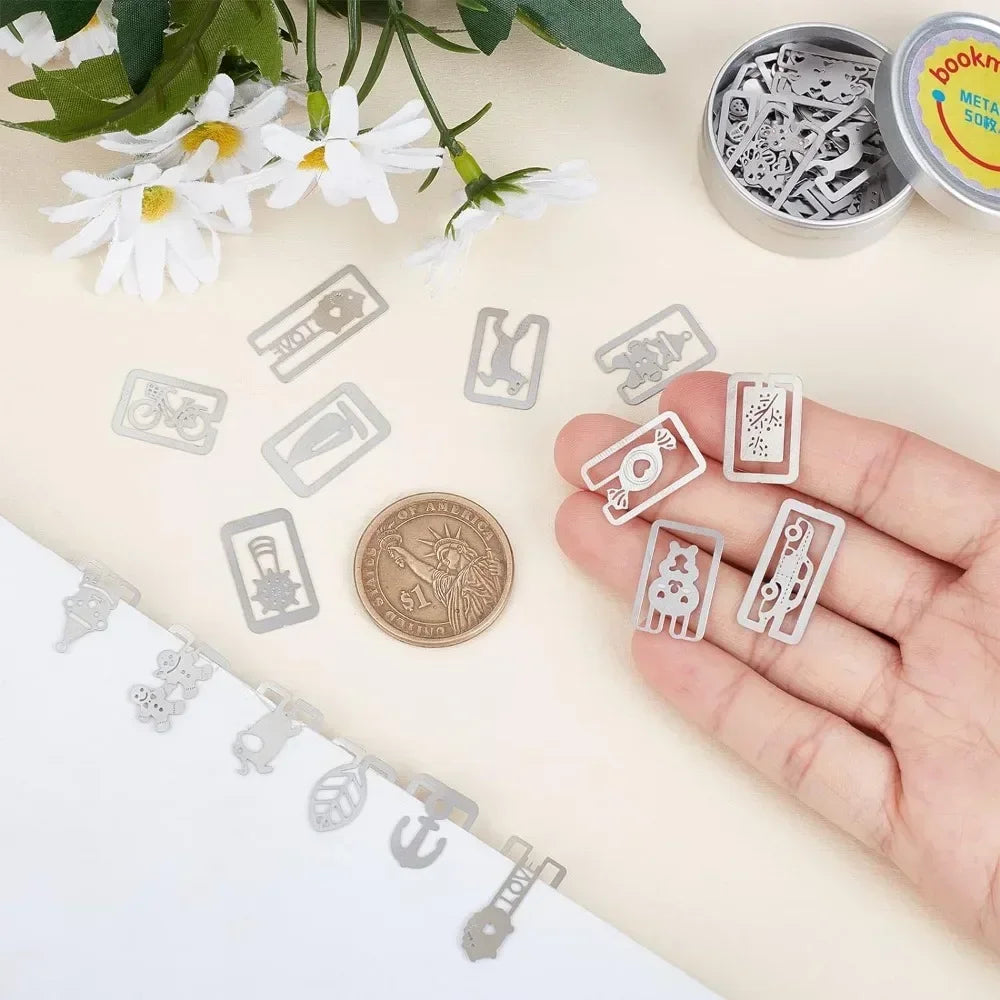 Book Darts Stainless Steel Mini Bookmarks | 100-Piece Set Metal Bookmarks QXL