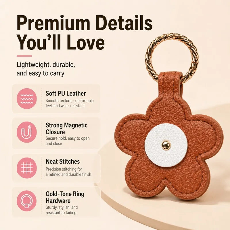 Flower Magnetic Hat Clip – PU Leather Hat Holder for Bags Hat Clip Organizer QXL